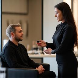 Consultation avec coiffeur